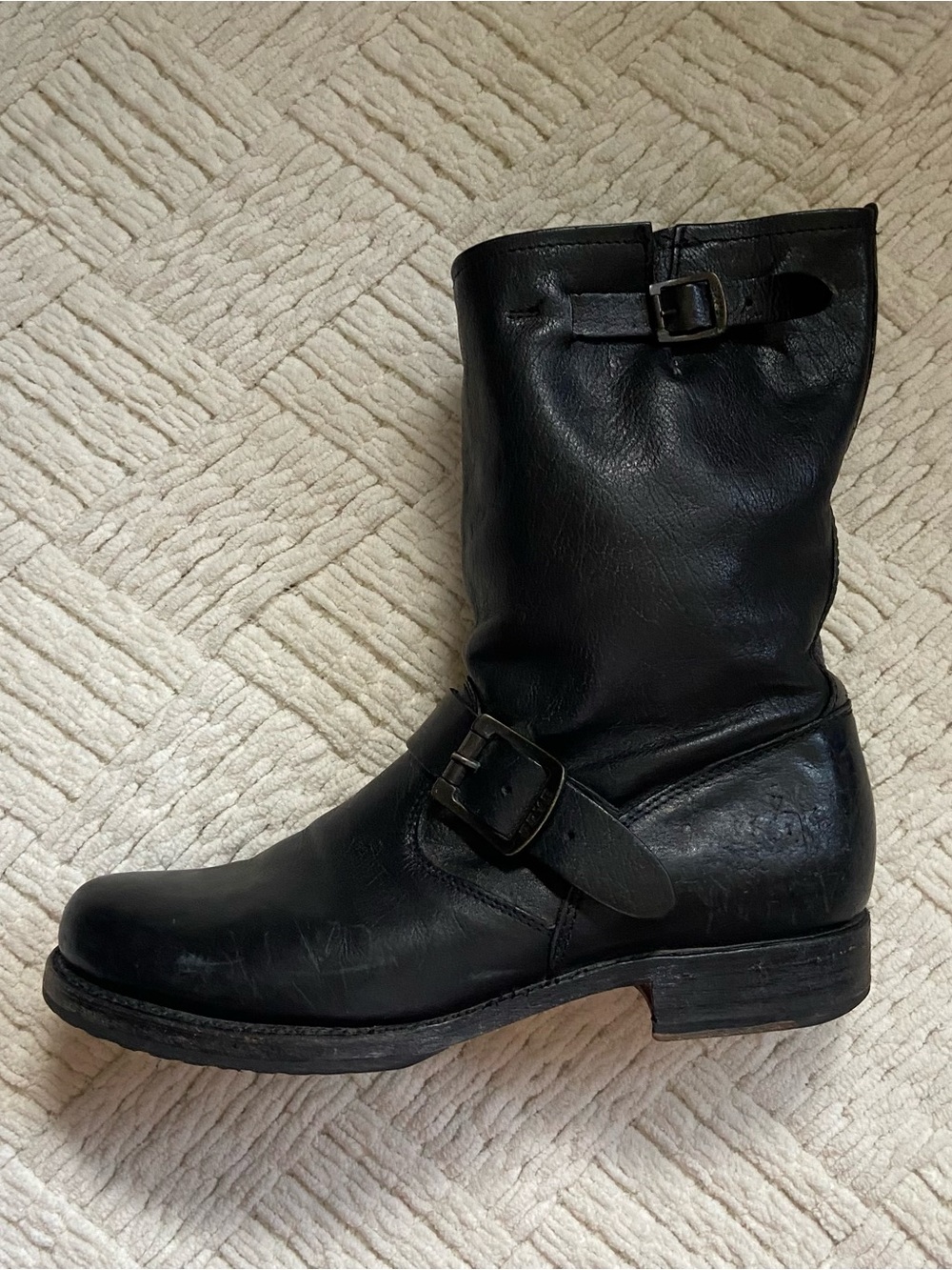 Frye Vintage Veronica Moto Engineer Harness Boots 8.5 Black - Picture 2 of 16